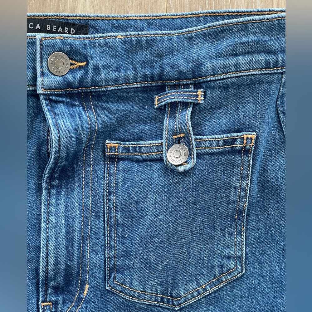 Veronica Beard Grant Wide Leg Denim Extra High Rise in Lakewood Blue Sz 31 EUC - Picture 9 of 16